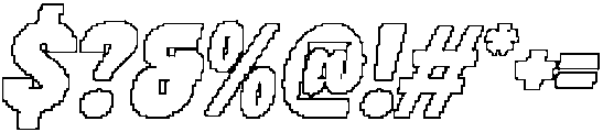 Gefarin Pixel Outline otf (400) Font OTHER CHARS