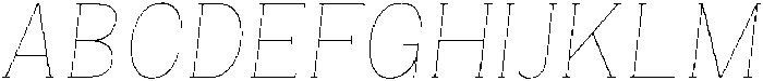 Gegisa Thin Condensed Slant otf (100) Font UPPERCASE