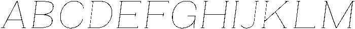 Gegisa Thin Expanded Slant otf (100) Font UPPERCASE