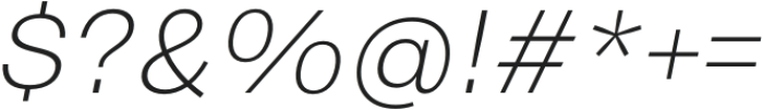 Genora Sans Extra Light Italic otf (200) Font OTHER CHARS