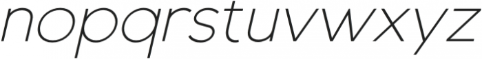 Gexo Sans Thin Italic otf (100) Font LOWERCASE