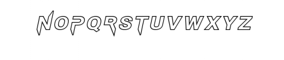 Genezis Outline Italic.ttf Font LOWERCASE