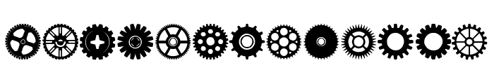 Gears Icons Font UPPERCASE