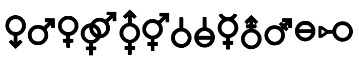 Gender Icons Font UPPERCASE
