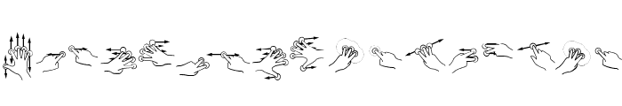 Gesture Glyphs Font UPPERCASE