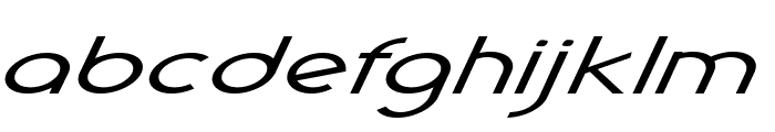 Geode-ExtraexpandedItalic Font LOWERCASE