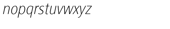 Generis Sans Thin Italic Font LOWERCASE