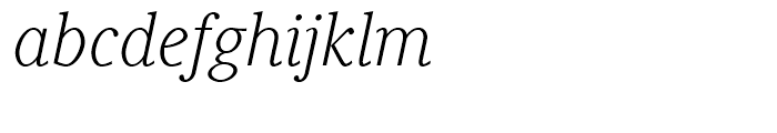 Generis Serif Light Italic Font LOWERCASE