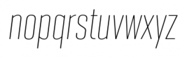 Geogrotesque Extra Compressed Thin Italic Font LOWERCASE