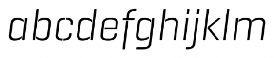 Geogrotesque Stencil A Light Italic Font LOWERCASE