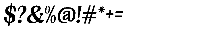 Gegisa Bold Condensed Slant Font OTHER CHARS