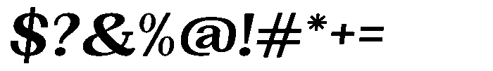Gegisa Bold Expanded Slant Font OTHER CHARS