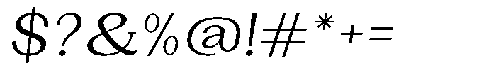 Gegisa Expanded Slant Font OTHER CHARS