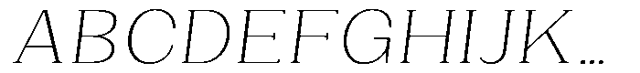 Gegisa Extra Light Expanded Slant Font UPPERCASE