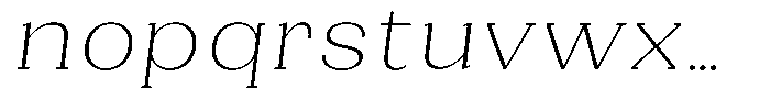 Gegisa Extra Light Expanded Slant Font LOWERCASE