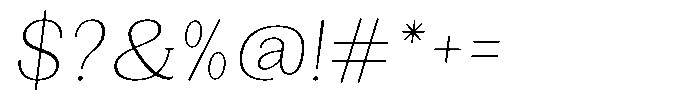 Gegisa Extra Light Slant Font OTHER CHARS