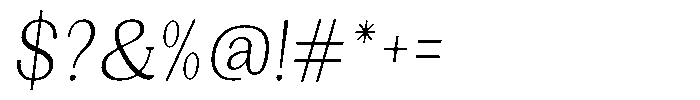 Gegisa Light Condensed Slant Font OTHER CHARS