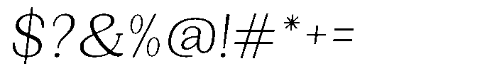 Gegisa Light Slant Font OTHER CHARS