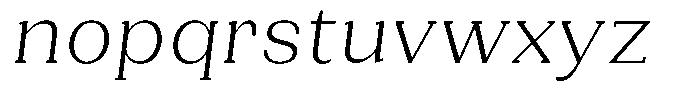 Gegisa Light Slant Font LOWERCASE