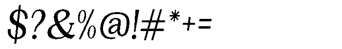 Gegisa Medium Condensed Slant Font OTHER CHARS