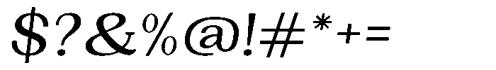 Gegisa Medium Expanded Slant Font OTHER CHARS