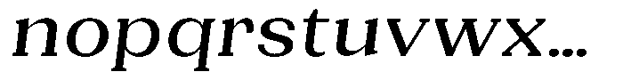 Gegisa Medium Expanded Slant Font LOWERCASE