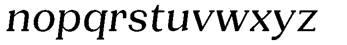 Gegisa Medium Slant Font LOWERCASE