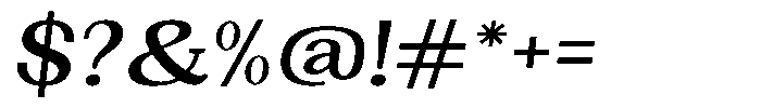 Gegisa Semi Bold Expanded Slant Font OTHER CHARS