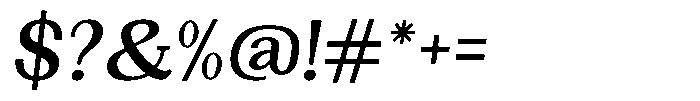 Gegisa Semi Bold Slant Font OTHER CHARS