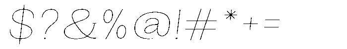 Gegisa Thin Expanded Slant Font OTHER CHARS