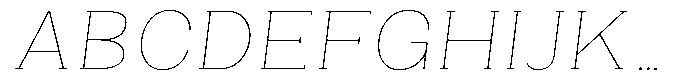 Gegisa Thin Expanded Slant Font UPPERCASE