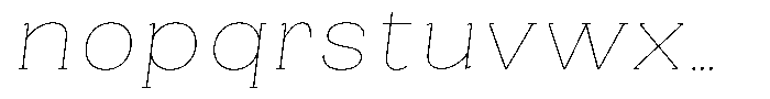 Gegisa Thin Expanded Slant Font LOWERCASE