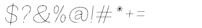Gegisa Thin Slant Font OTHER CHARS