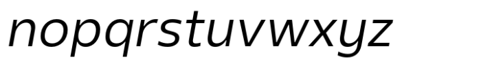 Gelder Sans Book Italic Font LOWERCASE