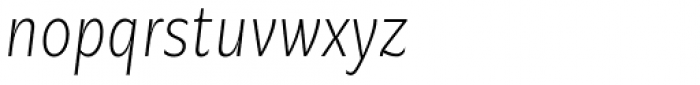 Geller Sans Cn ExtraLight Italic Font LOWERCASE