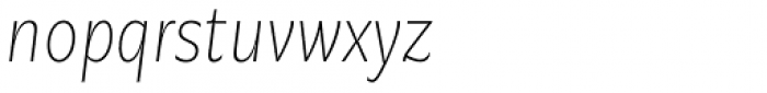 Geller Sans Cn Thin Italic Font LOWERCASE