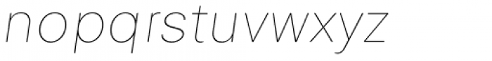 Genera Thin Oblique Font LOWERCASE