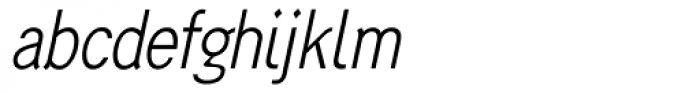 Generation Gothic Condensed Light Italic Font LOWERCASE