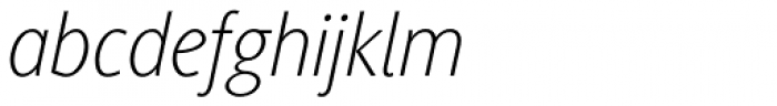 Generis Sans Com Thin Italic Font LOWERCASE