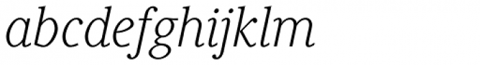 Generis Serif Pro Light Italic Font LOWERCASE