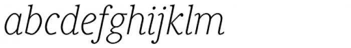 Generis Serif Pro Thin Italic Font LOWERCASE