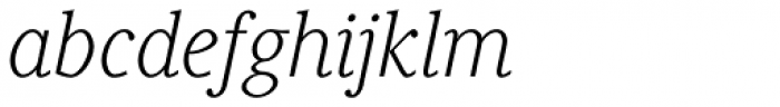 Generis Serif Std Light Italic Font LOWERCASE