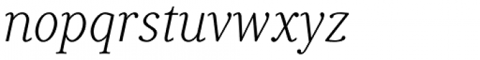 Generis Serif Std Light Italic Font LOWERCASE