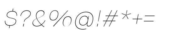 Genora Sans Thin Italic Font OTHER CHARS