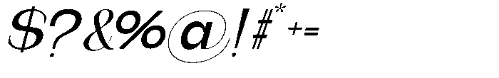 Gentano Athiroen  Italic Bold Expanded Font OTHER CHARS