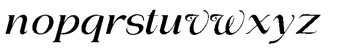 Gentano Athiroen  Italic Bold Extra Expanded Font LOWERCASE