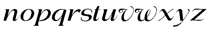Gentano Athiroen  Italic Bold Ultra Expanded Font LOWERCASE