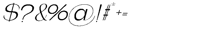 Gentano Athiroen  Italic Expanded Font OTHER CHARS