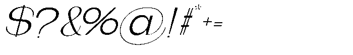Gentano Athiroen  Italic Extra Expanded Font OTHER CHARS