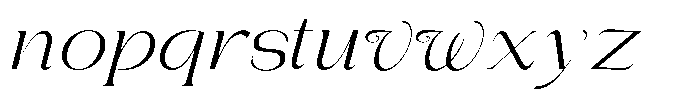 Gentano Athiroen  Italic Extra Expanded Font LOWERCASE